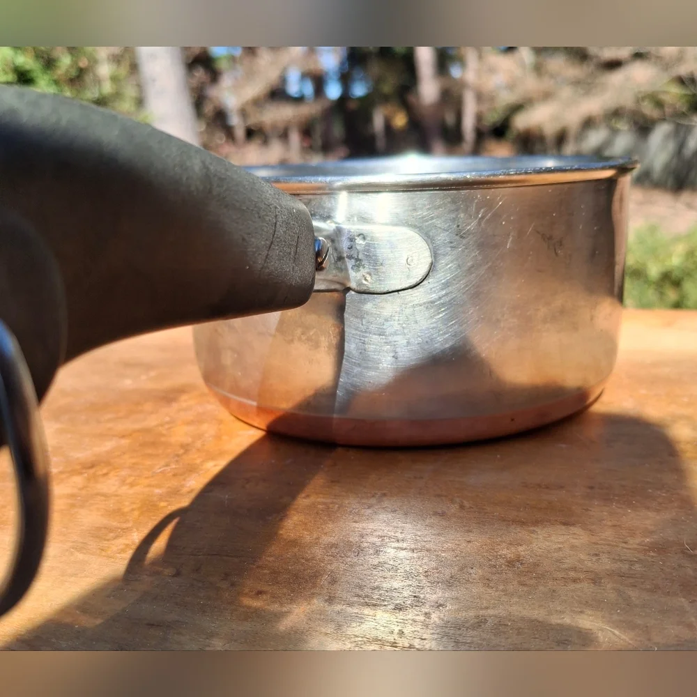 VTG 70's 1 Quart Revere Ware Stainless Steel & Copper Clad Pot -No Lid